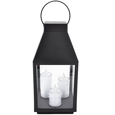 2. LED-Laterne 35 cm, 3 Kerzen, Saska Geschenk & Dekoration