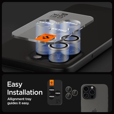 8. Spigen Optik.tR EZ Fit Kameraschutz für iPhone 14 Pro / Pro Max / 15 Pro / Pro Max - natürliches Titan 2 Stk.