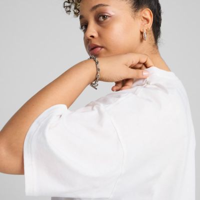 4. Puma ESS Relaxed Tee Damen-T-Shirt Weiß 684971 02