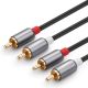 8. Ugreen AV104 10518 Audiokabel 2RCA (männlich) / 2RCA (männlich) 2 m – grau