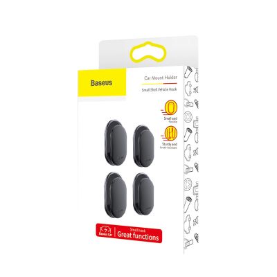 7. Baseus Small Shell Kleiderbügel für Auto, Zuhause, Garage 4 Stück - schwarz