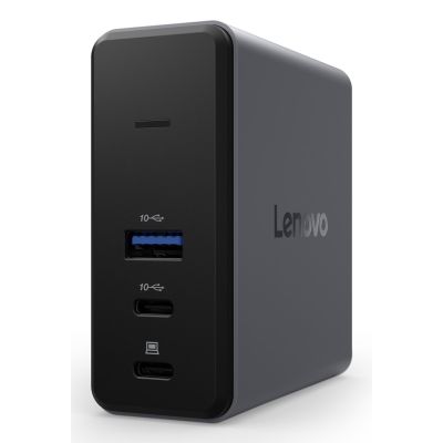 Lenovo X9 Ladestation mit GaN-Anbindung, kabelgebunden, USB 3.2 Gen 2 (3.1 Gen 2), Typ-C, Grau
