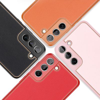 15. Dux Ducis Yolo elegante Hülle aus ökologischem Leder für Samsung Galaxy S22+ (S22 Plus) rot