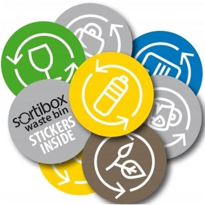 2. Mülltonnen 20 l Sortibox Set 4-teilig Graustein