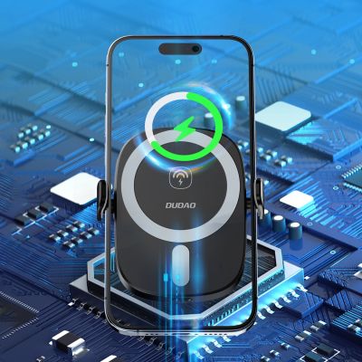6. Dudao FW11 Autotelefonhalter mit 15-W-Induktionsladegerät für Lüftungsschlitze / Cockpit – Schwarz