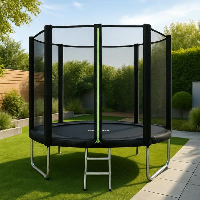 8. VIRTUFIT TRAMPOLIN MIT SICHERHEITSNETZ – SCHWARZ – 251 CM