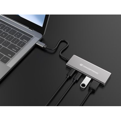 11. Conceptronic HUBBIES15G USB 3.2 Gen 2 (3.1 Gen 2) Typ-C Hubs und Hubs 10000 Mbit/s Grau