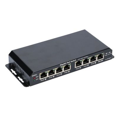 4. Extralink PoE-Switch KRATOS: 7x Gigabit PoE, 1x Uplink RJ45, Netzteil 24V 2,5A, Leistung 60W