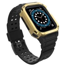 Schutzarmband für Apple Watch 38/40/41 mm Panzergehäuse-Armband - Schwarz, Gold
