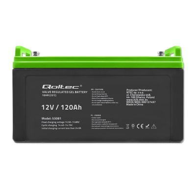 9. QOLTEC Gelbatterie 12V | 120Ah | Gel
