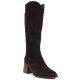 10. Damen-Cowboystiefel aus Leder mit Absatz, Wildleder, braun, Vinceza 133103