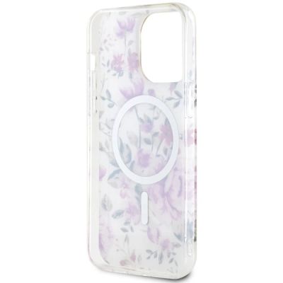 7. Guess GUHMP14LHCFWST iPhone 14 Pro 6,1" transparente Hardcase Flower MagSafe