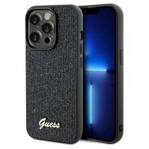 Guess Disco Metal Script Hülle für iPhone 14 Pro Max – Schwarz