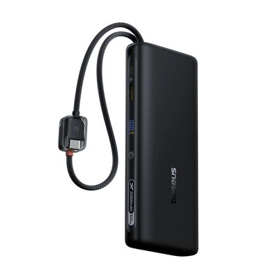 4. Baseus EnerFill FC41 20000mAh 100W Powerbank mit Digitalanzeige und integriertem Dual-USB-C-Kabel – Schwarz