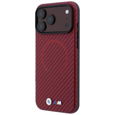 2. BMW M Carbon Printed Ring MagSafe Hülle für iPhone 18 Pro / 17 Pro – burgunderrot