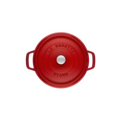 6. Runder gusseiserner Topf Staub – Kirschrot, 2,2 l
