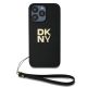 2. DKNY Wrist Strap Stock Logo Hülle für iPhone 14 Pro – Schwarz