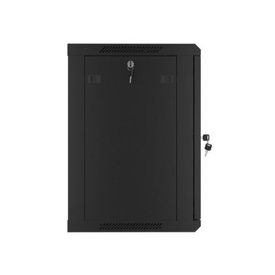 8. LANBERG Wandregalschrank 19" 12HE 600x450 Metalltür Schwarz (Bausatz) WF01-6412-00B