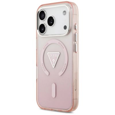2. Guess IML Gradient Triangle Logo MagSafe Hülle für iPhone 17 Pro - Pink