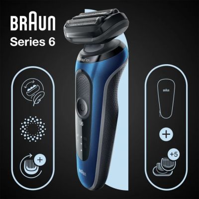 Braun Series 6 61-B1500s Folienrasierer-Trimmer Blau