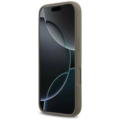 5. Guess Silikonhülle mit großem 4G-Schriftzug für iPhone 17 Pro – Braun