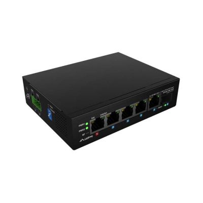 4. LANBERG ILFE-4P-1GE-1S-90 LIGHT INDUSTRIAL POE 1XBT 3XAT SFP+ETH DIN FAST ETHERNET SWITCH
