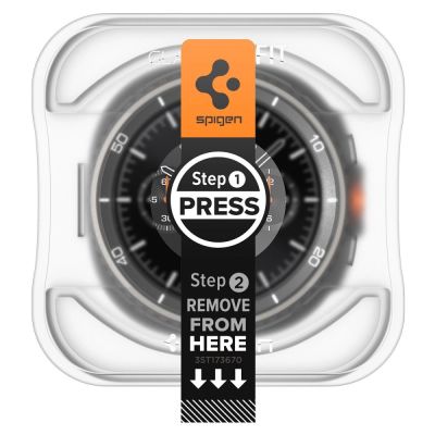 3. Spigen Glas.TR „Ez-Fit“ gehärtetes Glas für Samsung Galaxy Watch 8 46 mm – Transparent