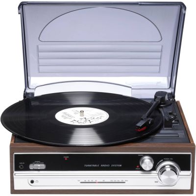 Denver VPR-190MK2 Retro-Plattenspieler mit Radio und eingebauten Lautsprechern