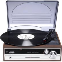 Denver VPR-190MK2 Retro-Plattenspieler mit Radio und eingebauten Lautsprechern