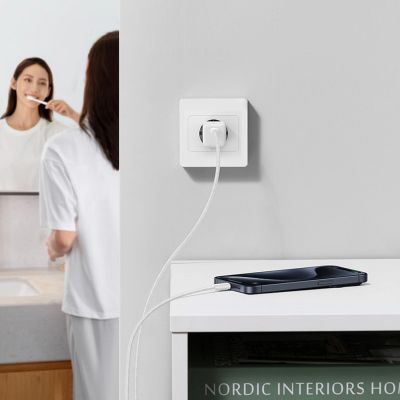 11. Baseus GaN5 USB-C 30W Wandladegerät mit Baseus Dynamic 3 USB-C 100W 1m Kabel – Weiß