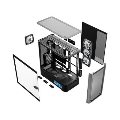 9. MODECOM VOLCANO AQ 400 ARGB MIDI SCHWARZES GEHÄUSE