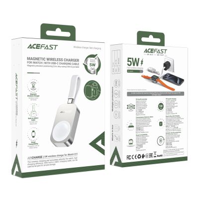 8. Acefast E21 5W Kabelloses Ladegerät für Apple Watch - Silber