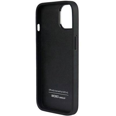 6. Audi Echtleder iPhone 14 6,1" schwarz/schwarz Hardcase AU-TPUPPCIP14-Q8/D1-BK