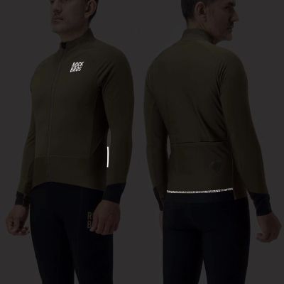 4. Rockbros YDWT014 Winter-Fleece-Doppellagige Radjacke Größe M - Grün