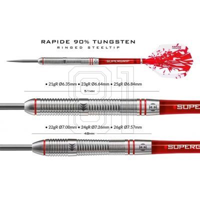 12. Harrows Rapide 90% Steeltip Darts HS-TNK-000013301