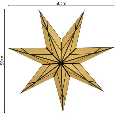 5. PAPIERDEKORATION STERN 50 CM 7 ARME CREME