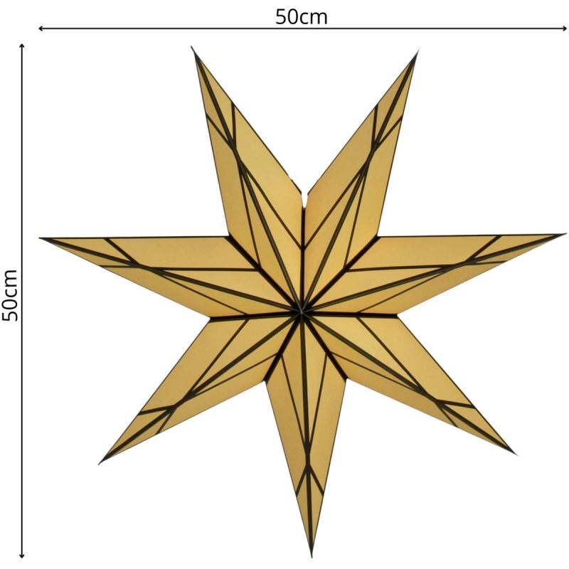 5. PAPIERDEKORATION STERN 50 CM 7 ARME CREME