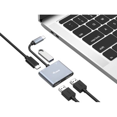 2. Equip 133484 Dockingstation, kabelgebunden, USB 3.2 Gen 1 (3.1 Gen 1), Typ-C, Silber