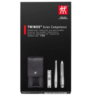 2. ZWILLING 97119-004-0 Twinox Maniküre-Set – Schwarzes Lederetui, 3-teilig