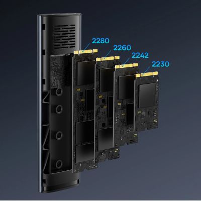 15. Baseus FlyJoy M.2 NVMe 10 Gb/s SSD-Schacht – Grau