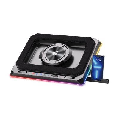 4. CONCEPTRONIC USB-C Laptop-Kühlpad + Handyhalter, RGB, 12V