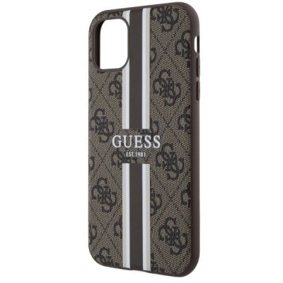 6. Guess 4G MagSafe-Hülle mit Printstreifen für iPhone 11 / XR – Braun