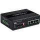 3. TRENDnet TI-UPG62 Switch – Unmanaged – 4 x 10/100/1000 (PoE+) + 2 x Gigabit SFP – DIN-Schienen- und Wandmontage möglich – PoE+ (240 W) – DC