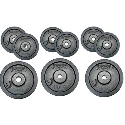 9. SCHWARZES GUSSEISENGEWICHT 10 KG BEST SPORTING Durchmesser 30 mm