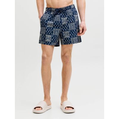 3. Jack&Jones Herren-Badeshorts JPSTMAUI SHELL AOP SWIM SHORTS REG 12291808 PAGEENT BLUE