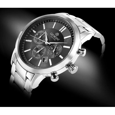 2. Giewont Herrenuhr Chronograph Saphir Silber Schwarz GW8510-B1
