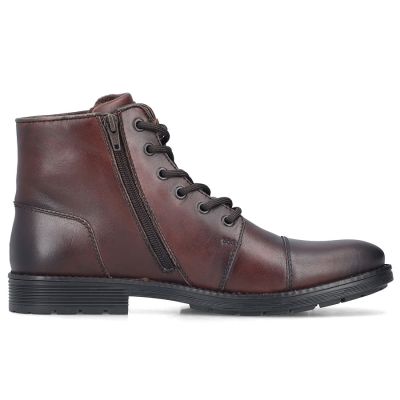 2. Rieker F4546-25 Herren-Ankle-Boots aus braunem Leder: bequem, wasserdicht, gefüttert.