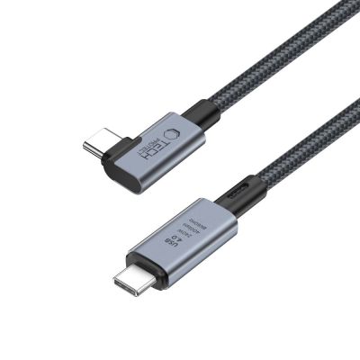 3. Tech-Protect UltraBoost Max L USB-C 4.0 (gerade) / USB-C 4.0 (gewinkelt) PD-Kabel 240 W 8K 40 Gbit/s 1,5 m – grau