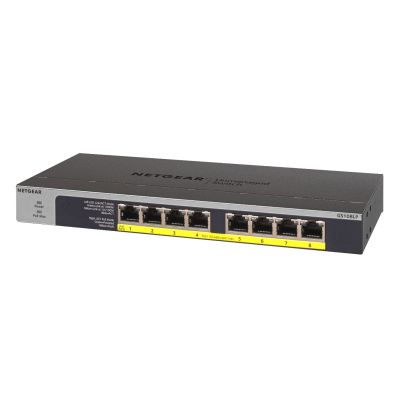 4. Netgear GS108LP-100EUS 8p PoE 60W* (PoE+: 8p) Unmanaged Gigabit Switch
