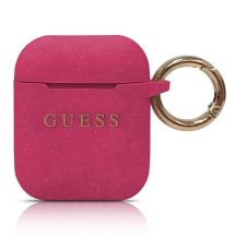 Guess GUACCSILGLFU AirPods decken fuchsia / fuchsia Silicone Glitter ab